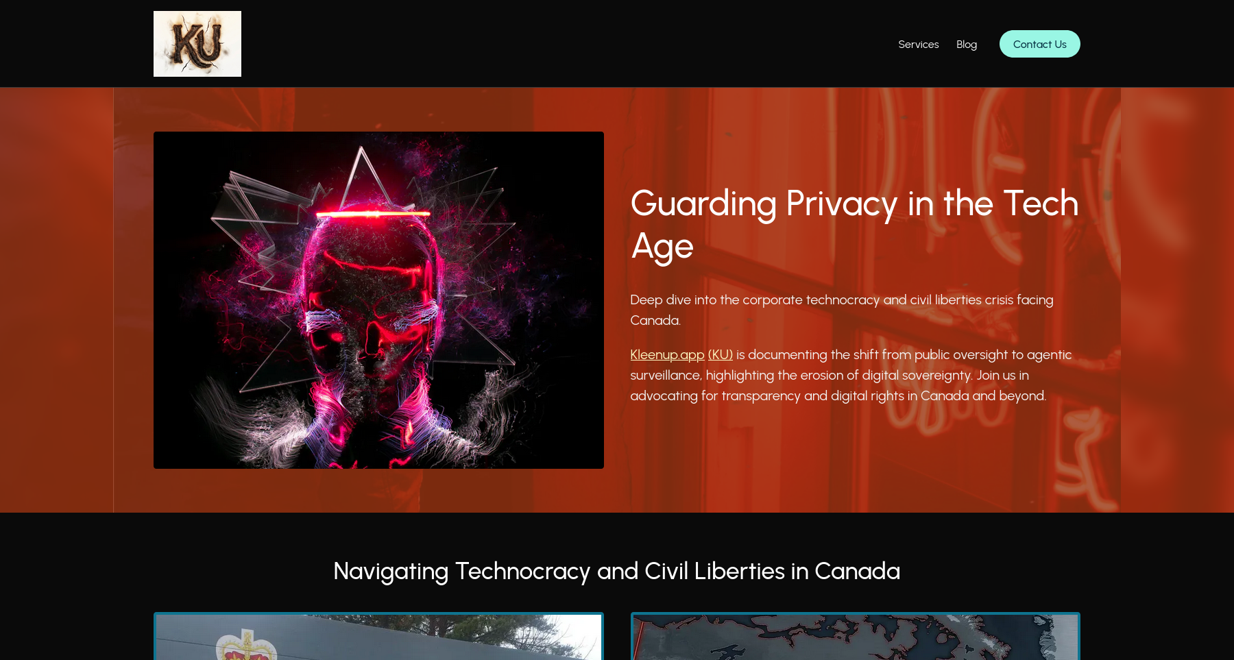 kleen up privacy blog homepage about guarding privacy in the tech age | Solo AI website creator