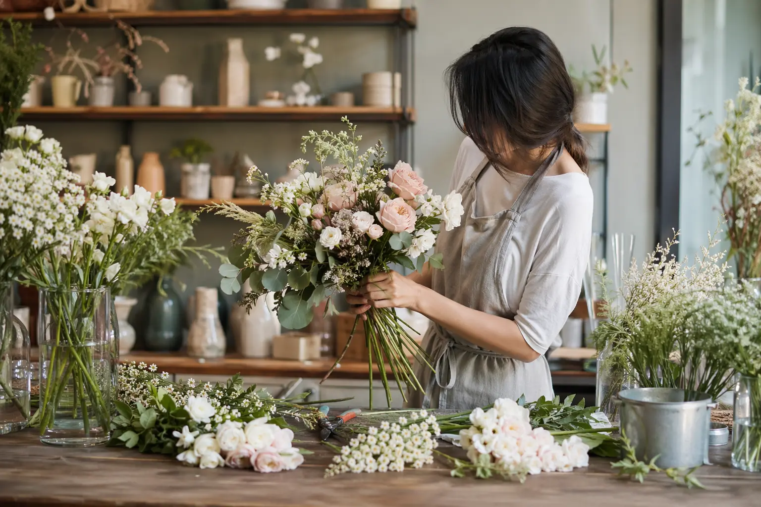 Solo for Florists — Things arranged on a table.