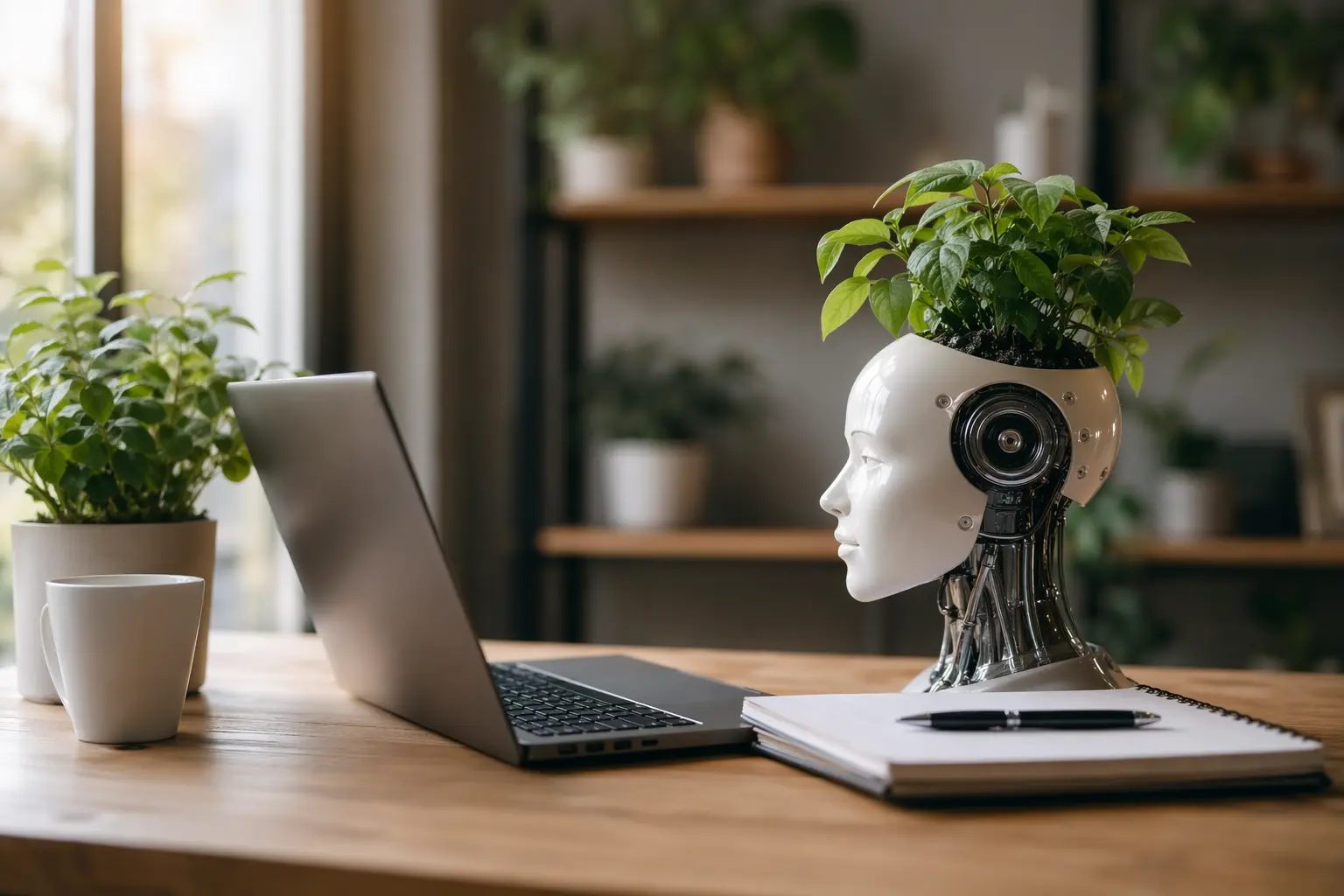 Durable AI vs Solo website builder — A person working on a laptop in a coworking space