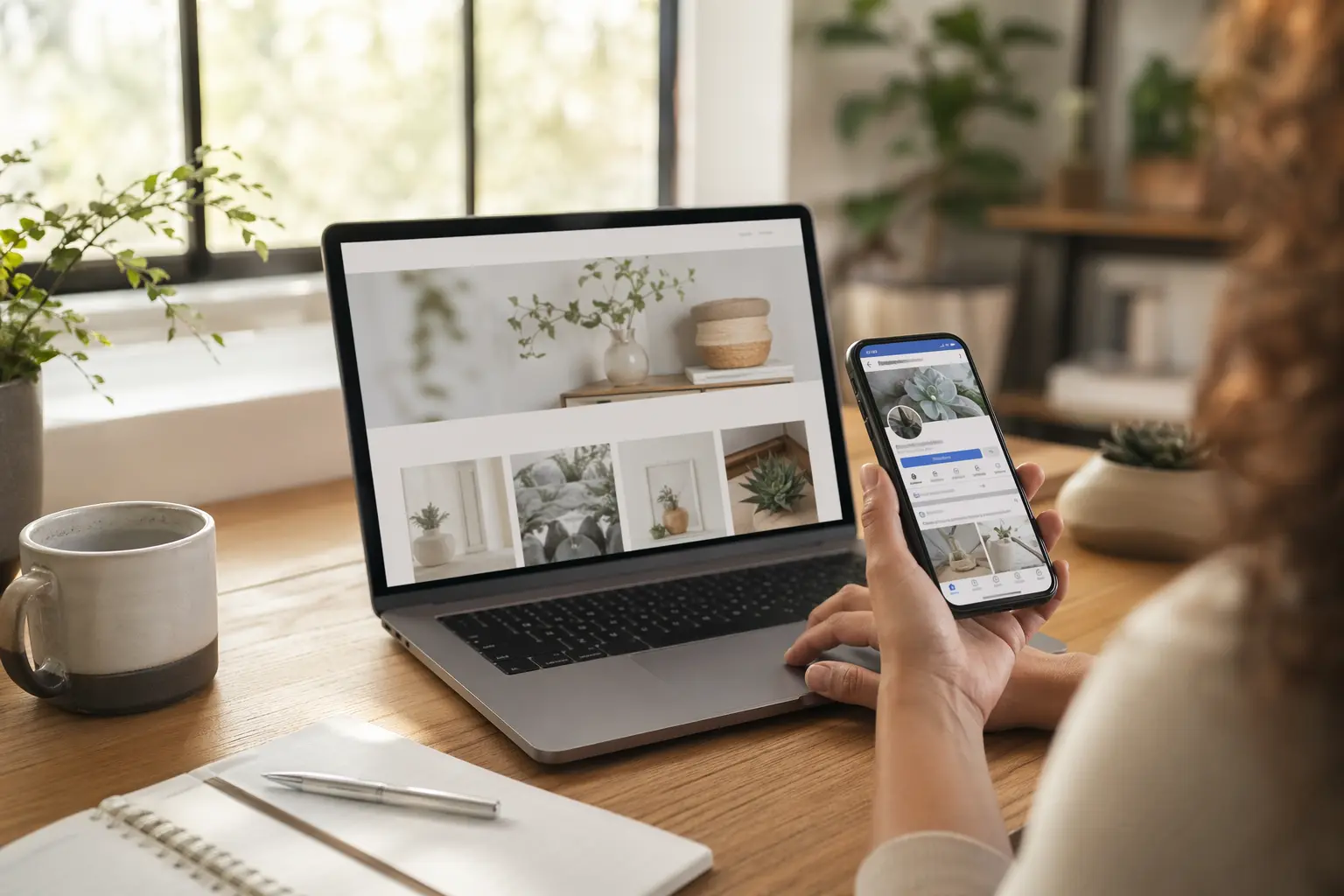 How to Create a Website From a Facebook Page — iPhone X beside MacBook