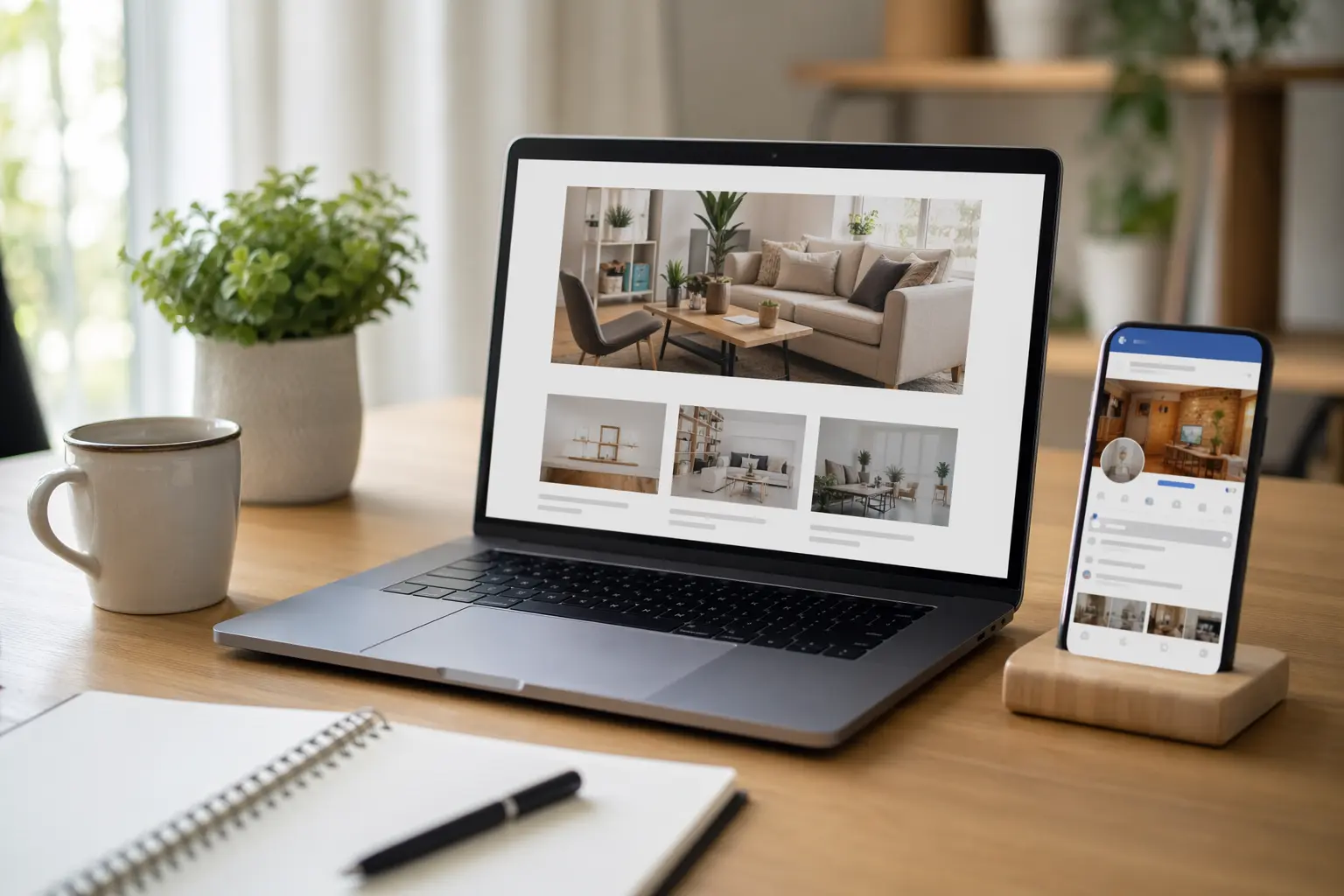 Turn Your Facebook Business Page Into a Real Website — iPhone X beside MacBook