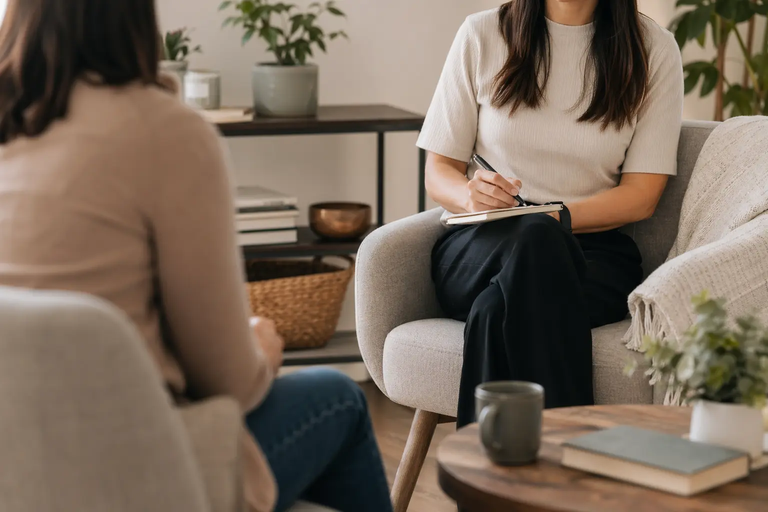 Wix for therapists — Coffee table corner in a London apartment