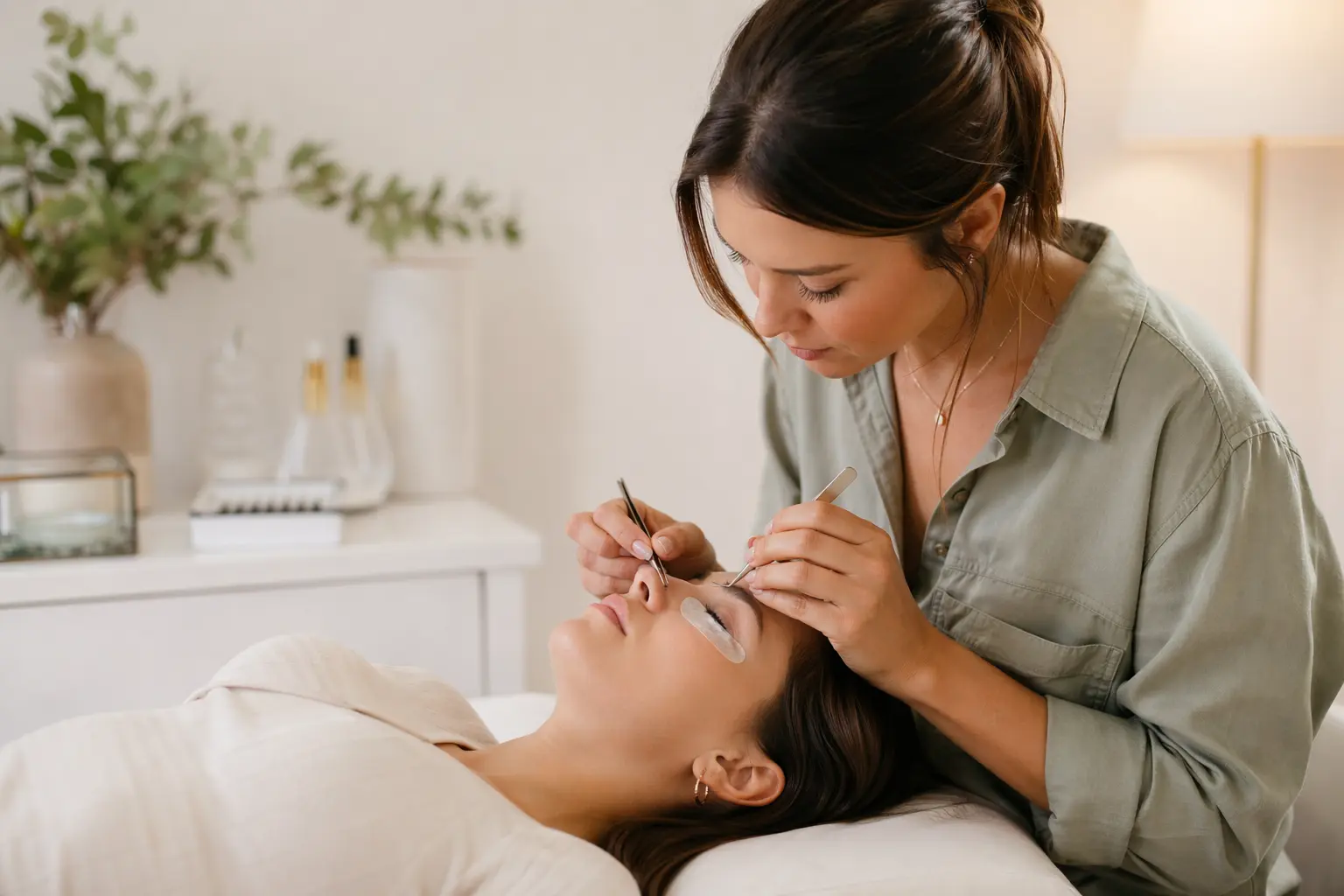 Solo for Lash Artists — Young woman undergoing eyelash extensions procedure, closeup. More of my photos and videos Adobe