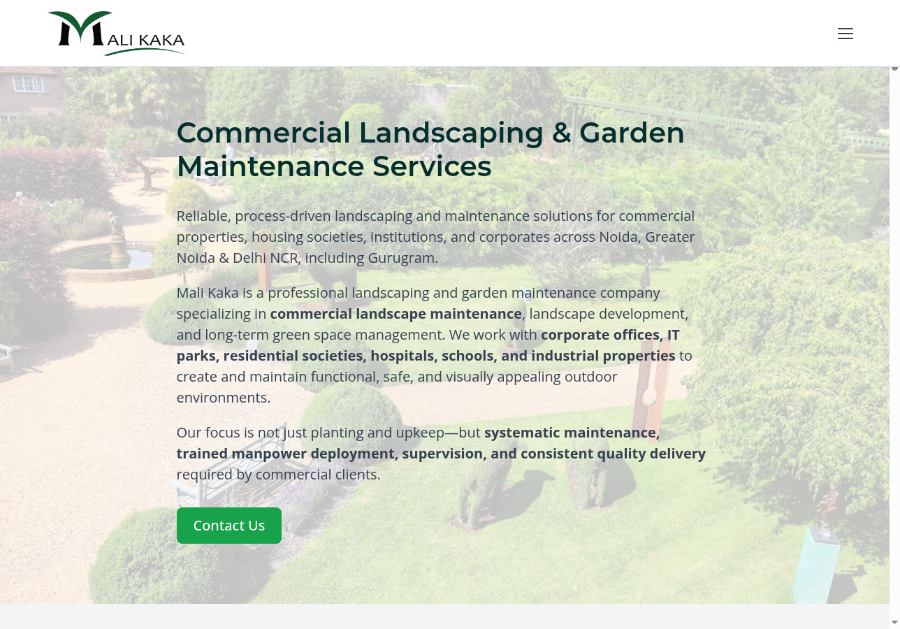 Mali Kaka India Private Limited website built with Solo