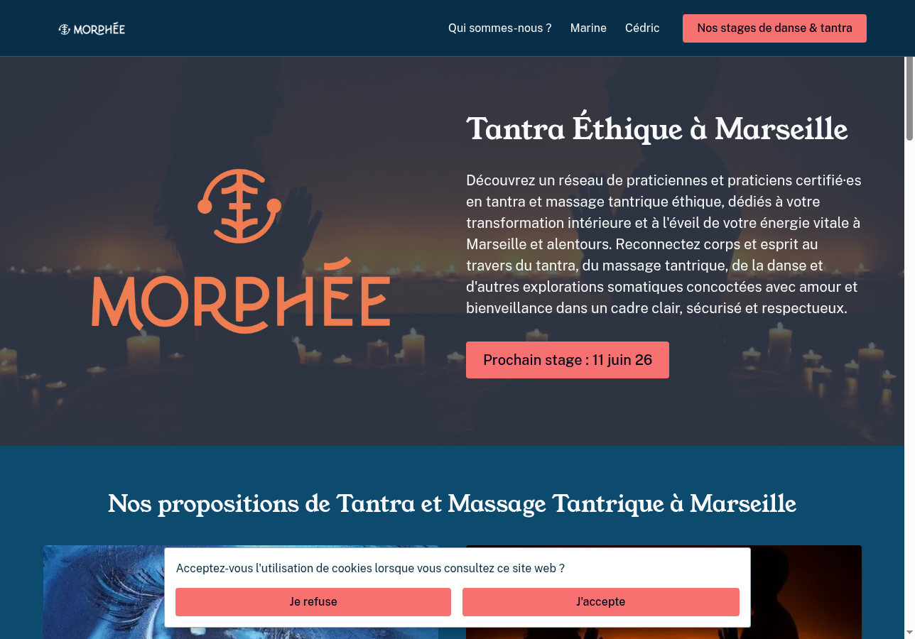 Morphée Lab website homepage built with Solo