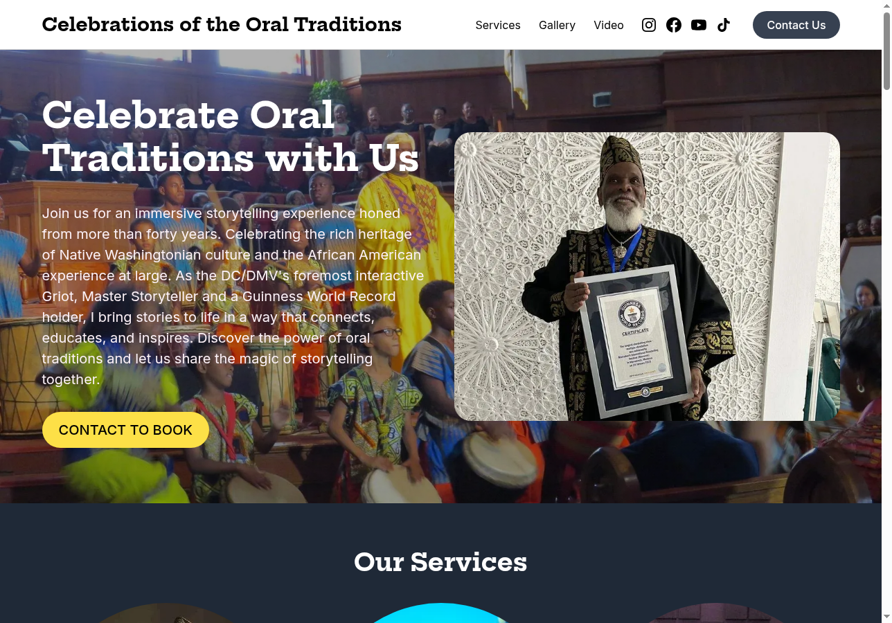 Celebrations of the Oral Traditions website by Baba-C on Solo